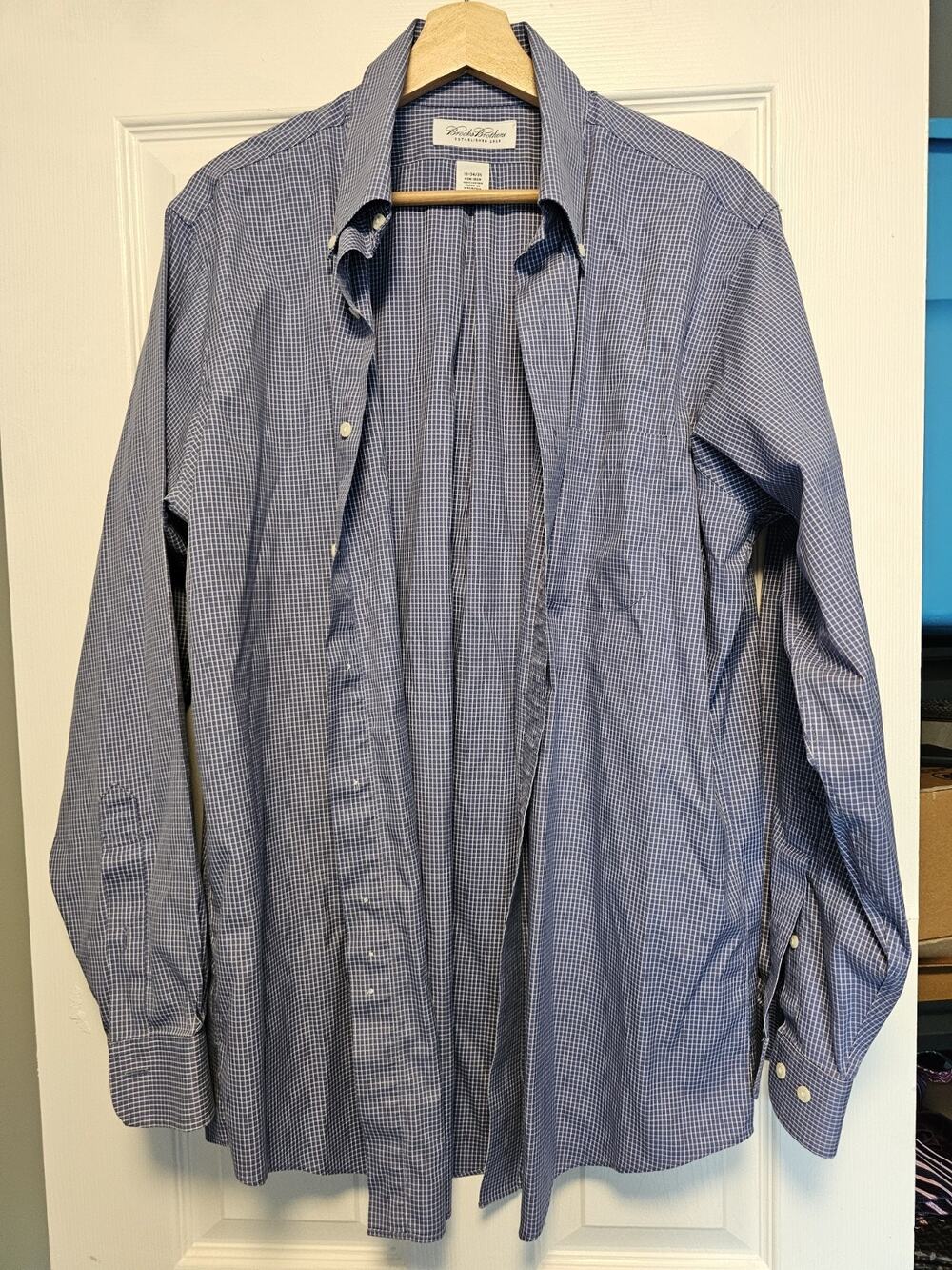 Brooks Brothers 16-34/35 Blue Striped Button Down Collar Shirt